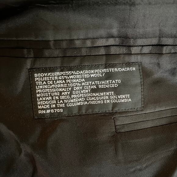 Stafford Vintage Men’s Houndstooth Suit Blazer Jacket Size 48R Wool Blend Pocket - Picture 10 of 11